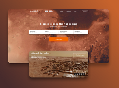 Ticket to mars service concept design ui web