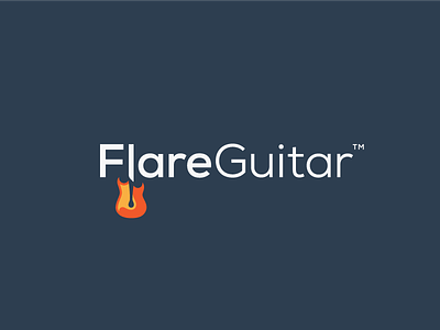 FlareGuitar - Branding branding design fire guitar identity logo logotype mark match music negative space