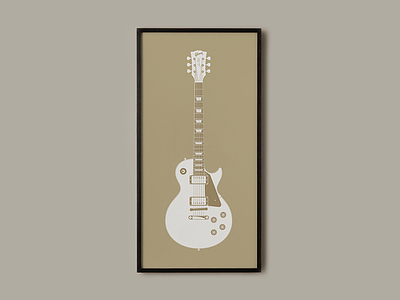 Gibson Les Paul Wall Art art brown clean design flat guitar illustration minimal music poster simple vector