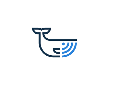 Whale Call branding call concept fish flat logo logotype mark minimal ocean whale wifi