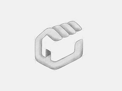 Household brand branding hand hold home house logo negative sketch space