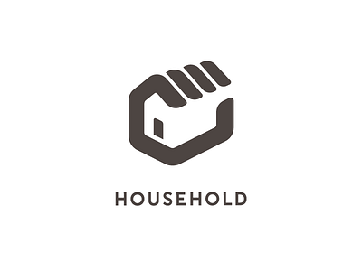 Household Logo brand branding estate hand home house identity logo negative real sketch space