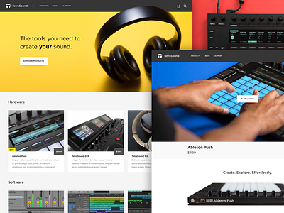 TetraSound Website audio design ecommerce headphones interface music shop sound ui ux web website