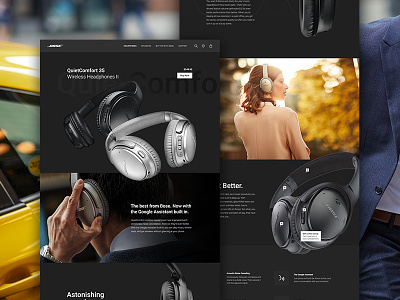 Bose QuietComfort Product Page Redesign dark landing music page product responsive ui ux web website