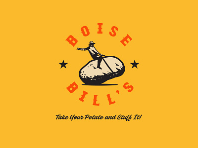 Boise Bill's Stuffed Potatoes branding cowboy food logo potatoes restaurant
