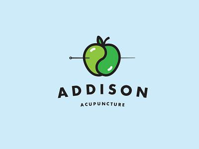 Addison Acupuncture apple brownmtn feelingawesome logo needles