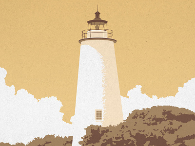 Ocracoke Poster Dribbble Reb brownmtn illustration lighthouse obx ocracoke poster vector