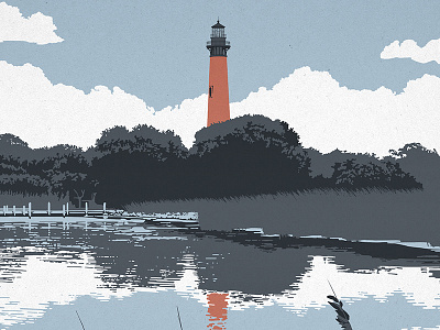 Currituck Poster beach brownmtn carolina clouds illustration lighthouse poster vector