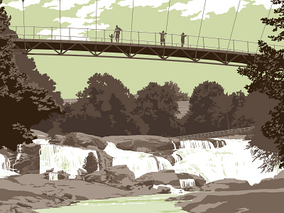 River Falls WIP beer bridge brownmtn greenville illustration