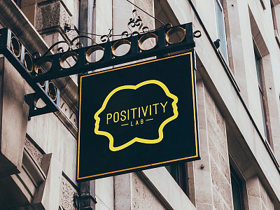 Positivity Lab Logo businesses community company freelancers lab liveliness logo positivity sharing startups workspace yellow