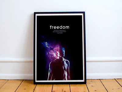 Freedom Poster art clean contrast digital freedom galaxy interior modern poster print quote speech
