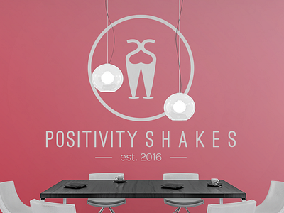Positivity Shakes Logo aesthetics business cafe company logo organic pink positivity shakes startup tasty vintage