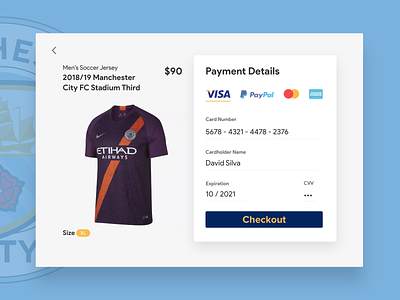 DailyUI 002 checkout form credit card checkout dailyui dailyui 002 dailyuichallange design dribbble football jersey manchester city payment form ui ui ux ux