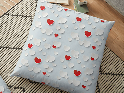 Print of paper hearts 3d art design elegant full color heart hearts love loving paper papercut pattern print seamless soft