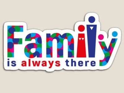 Family is always there! appeal design emblem family full color illustration print social society t shirt typography vector