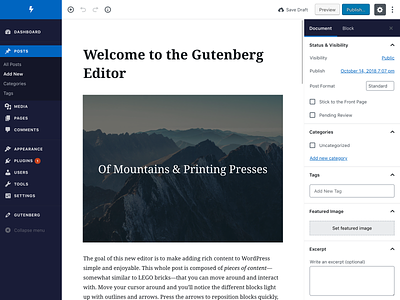 WordPress Admin Theme (Gutenberg)