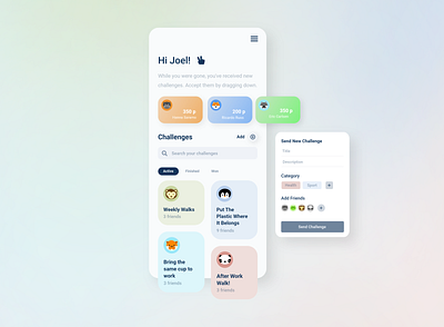 Challenges App Concept app branding challenges create design illustration mobile ui ux