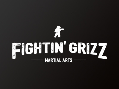 Fightin' Grizz Martial Arts logo athletic bear clean design fight logo rustic sports
