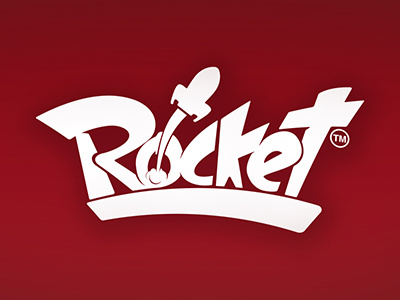 Rocket Logo flat illustrator logo red retro rocket space vintage