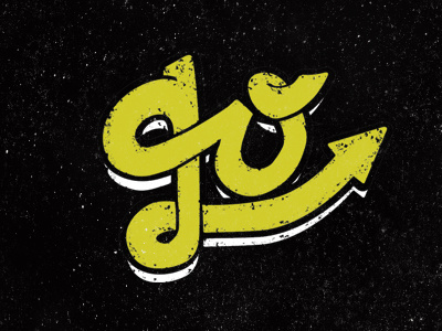 Go> design grunge illustrator logo typography vector yellow