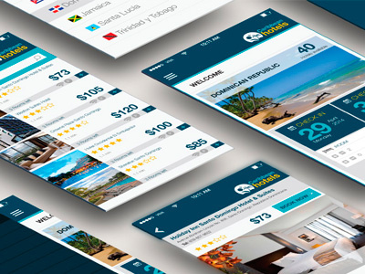Caribbean Hotels App Concept shot 1 app design ux