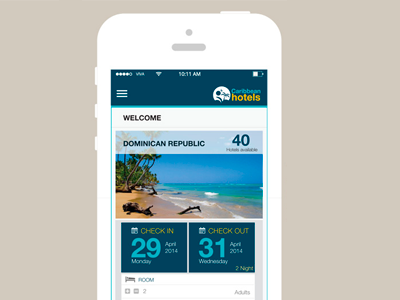 Caribbean Hotels App Concept shot 2 app design ux