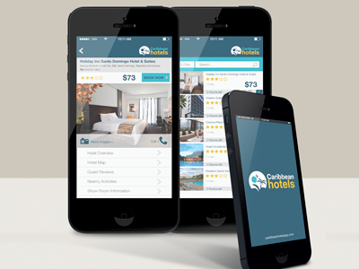 Caribbean Hotels App Concept shot 3 app design ux