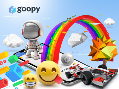 Working Product branding and designs for goopy AR