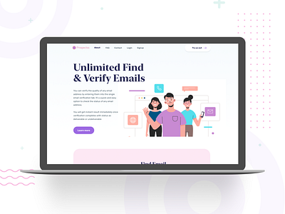 Prospectss Landing page design email figma flat illustration landingpage temple typography ui ux