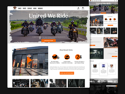 Harley-Davidson webdesign adobe xd bike branding design figma flat freebie landing page sketch typography ui ux webdesign website