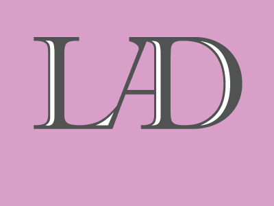 LAD monogram monogram pink serif typography