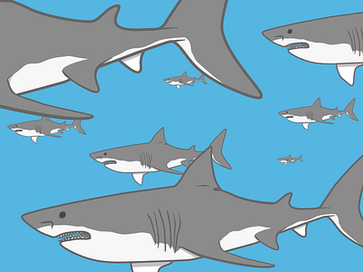 Shark Parade animals illustration sharks vector wip