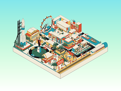 The 20th Century Isometric City