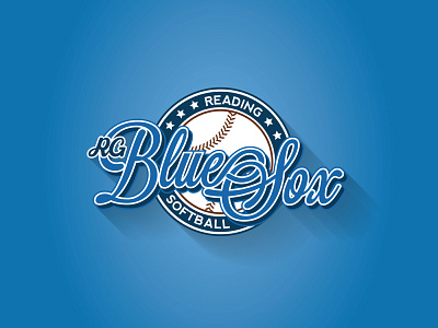 Softball Logo baseball blue logo shadow softball sports