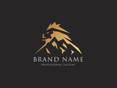 Logo Mount Lion animal business consultant corporate crown digital financial firm investing investment king kingdom lion lion head majesty marketing media monarchy professional