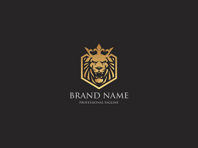 Logo King Lion animal business consultant corporate digital financial firm king kingdom lion