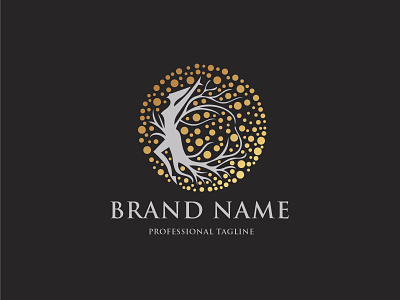 Logo Golden Women beautiful crest beauty blazon calligraphy classic crest crown decorative elegant emblem fashion flourish heraldry hotel jewellery letter luxurious logo luxury majestic majesty