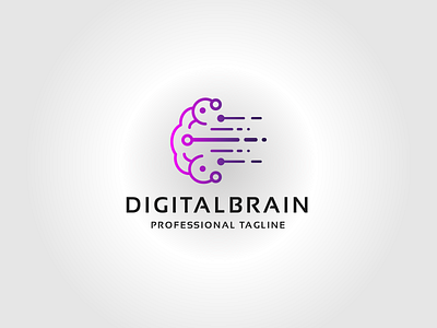 Brain connection logo design. digital brain logo template, Brain