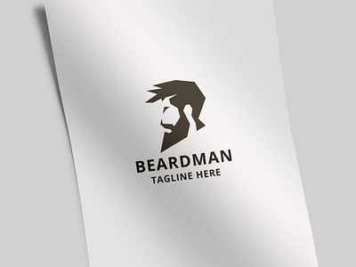 Beard Man Logo barber beards business digital financial illustration manga style