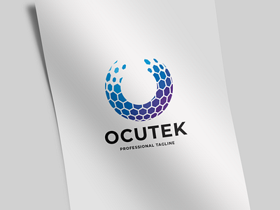 Ocutek Letter O Logo brainstorm branding builder business central circular communication core creativity data digit digital engineer entertainment global hexagon media mosaic network