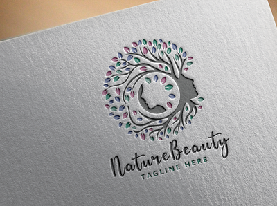 Nature Beauty Logo beauty botanical communication creative drop eco eye forest freedom fresh green home house human insurance life men oak park people