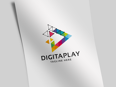 Digital Media Play Logo agency app application apps brand branding business channel company entertainment identity it mobile movie network on play player powerpoint print ready