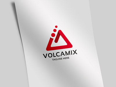 Volcamix Letter V Logo analyze app brand burst climate climbing explosion fire hot identity lava line media motion mount mountain nature professional real estate red