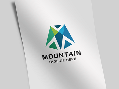 Mountain Man Letter M Logo architecture blue business camp corporate geometric hill m m logo media mount mountain outdoor peak simple solution simple unique ski station software sport stat