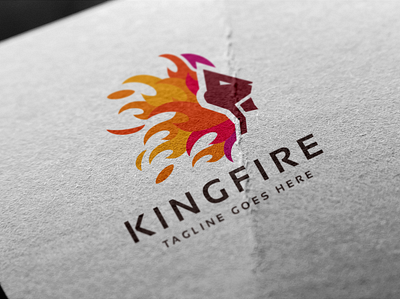 King Lion Fire Logo animal business colorful consultant corporate digital finance finances financial fire firm fund investing investment king kingdom lion professional red royal