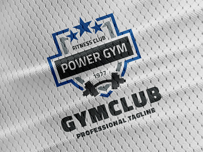 Gym Club Logo athlete barbell body body builder body building box boxer branding crossfit development dumbbell endurance exercise fitness force gym health iron muscle shield