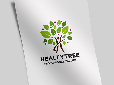Healty Tree (Letter H) Logo blooming brand branding detente flowering flowers green group happy health healthy human identity jubilant leaf leaves medical natural nature