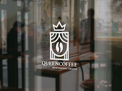 Queen Coffee Logo americano beverage bistro brand branding cafe cappuccino coffee coffee cup coffee shop cream cuisine cup elegant hot hot chocolate identity latte leaf