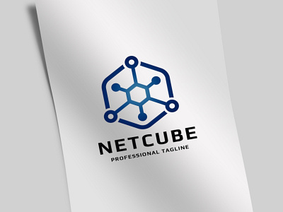 Net Cube Logo abstract agency box brand branding business colorful cube data development entertainment firm group hexa hexagon identity media network professional share