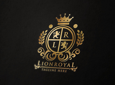 Lion Royal Logo classic classy company cool crest crown decorative elegant emblem heraldic hotel initial jewellery jewelry label leisure lion logo luxury majestic